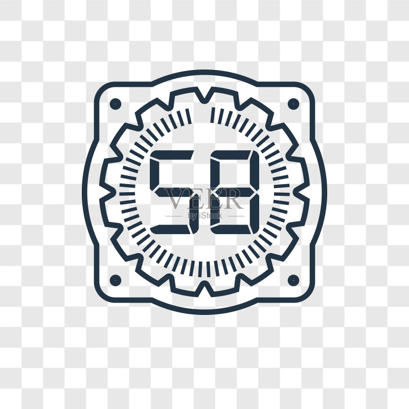 透明背景上的时间概念线性图标图标素材