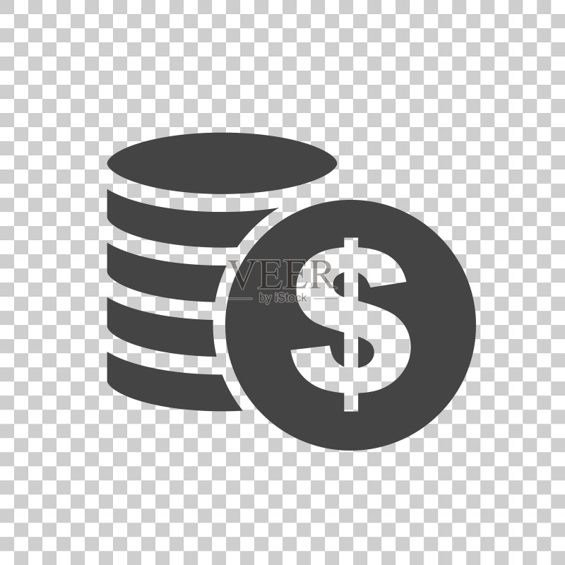 孤立背景上的金钱轮廓图标图标素材