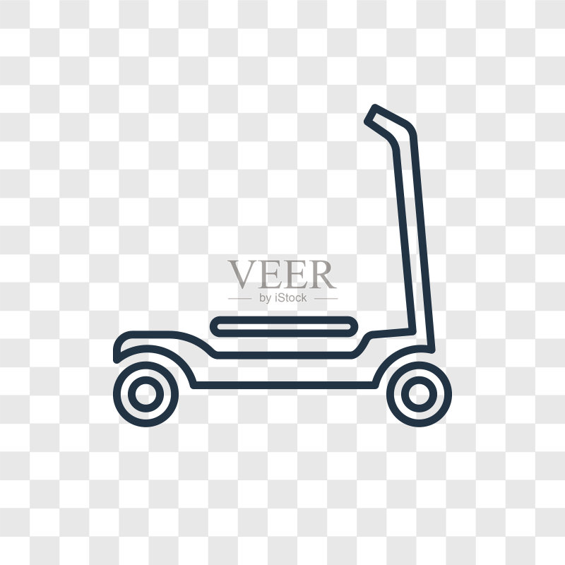 滑板车玩具概念线性图标图标素材