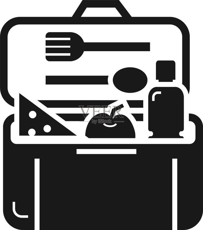 简约风格的塑料午餐盒图标图标素材