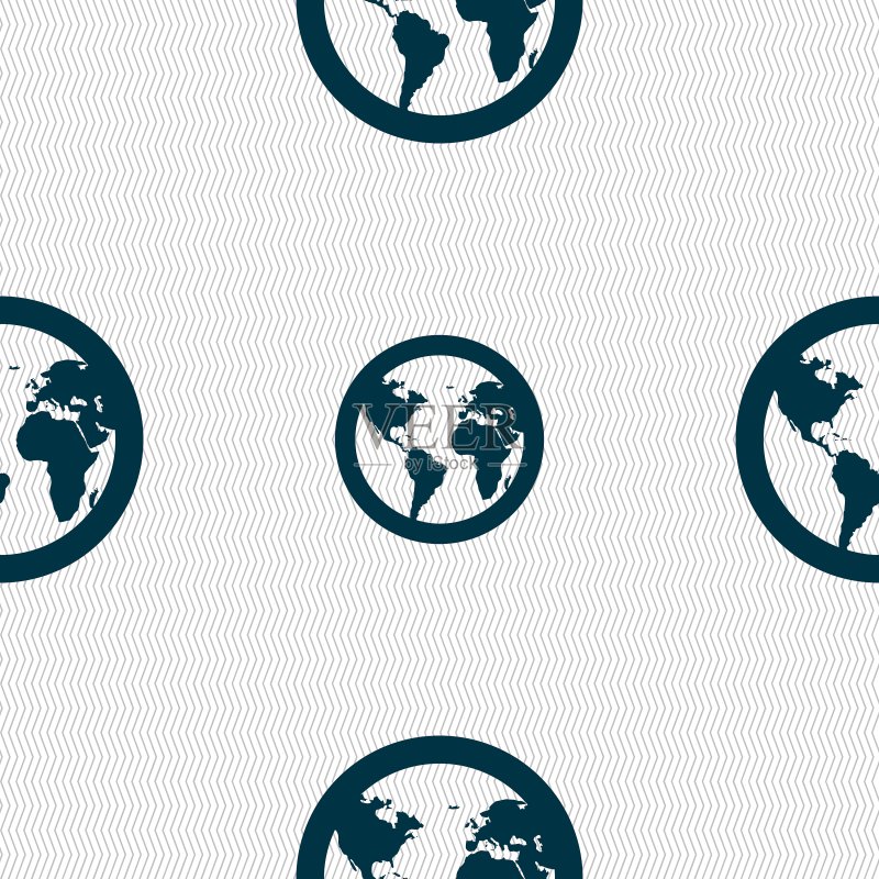 几何地球图标无缝图案图标素材
