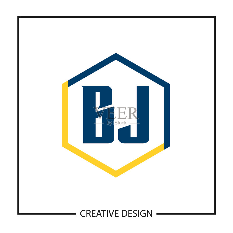 首字母BJ标志模板设计图标素材