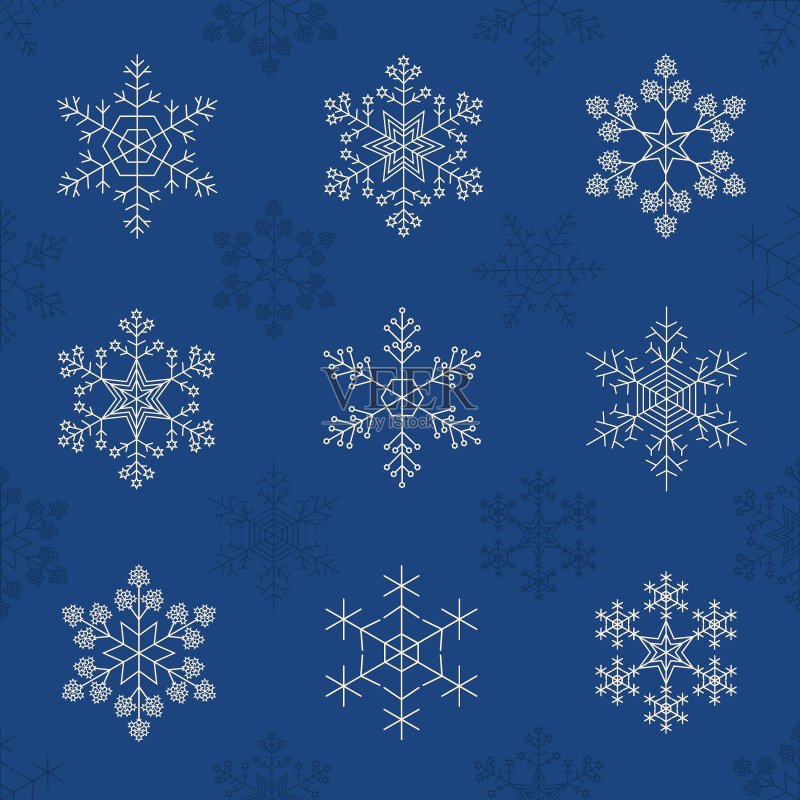 复古风格雪花图标合集图标素材