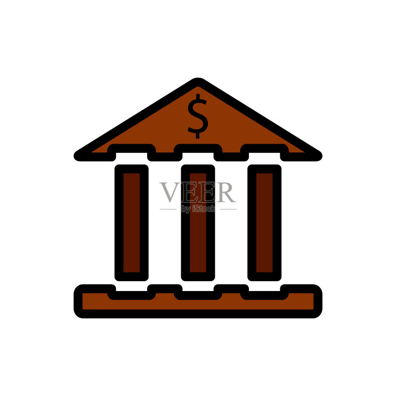 银行图标设计矢量模板图标素材