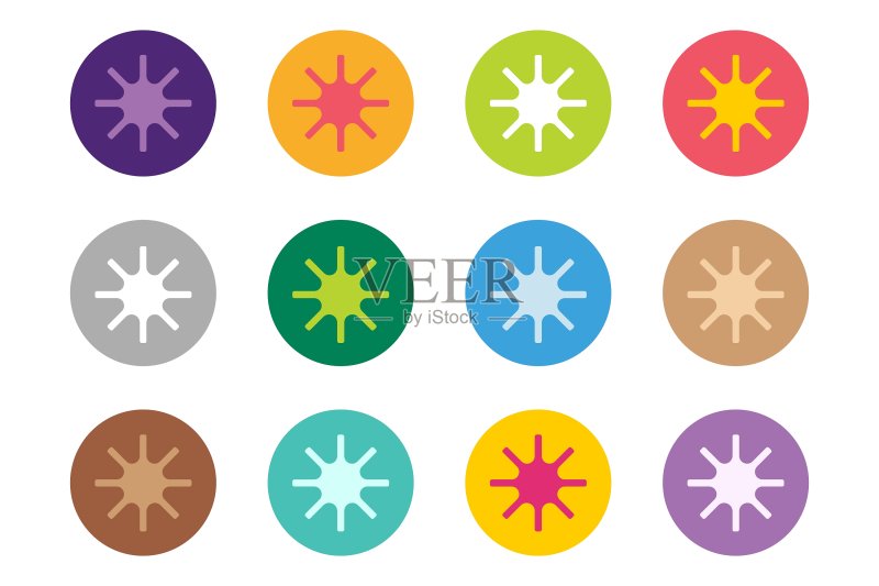 阳光星芒或雪花标志图标合集图标素材