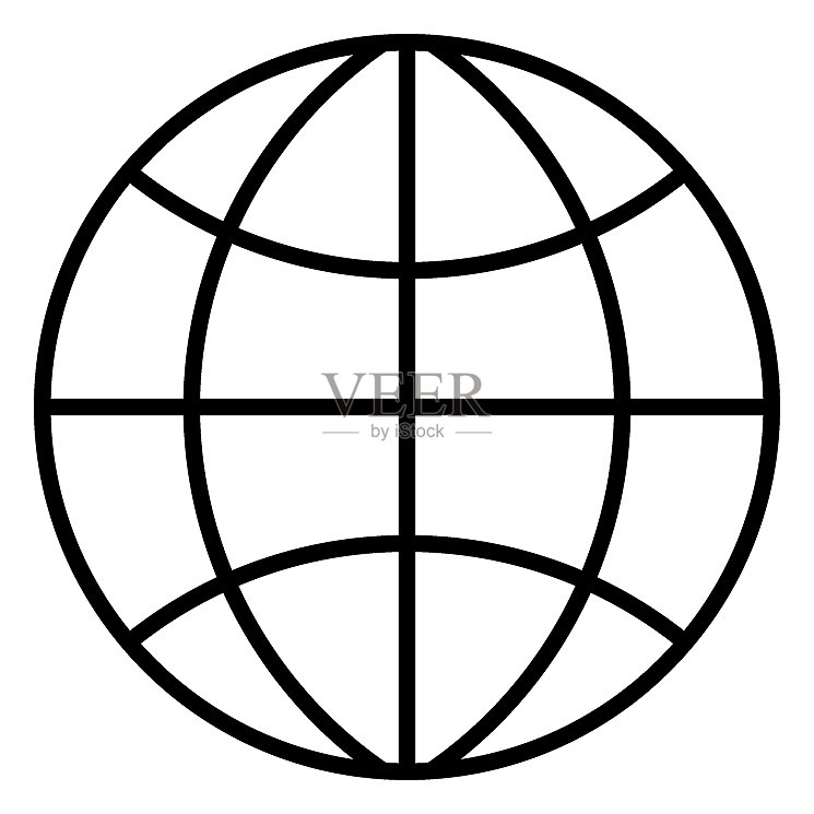 地球仪图标,扁平设计地球符号图标素材