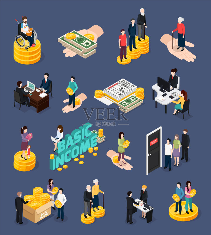 社会保障图标集图标素材
