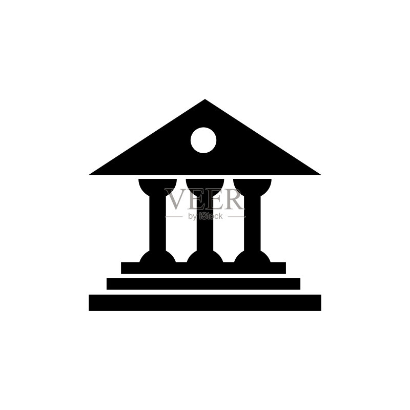 法院图标扁平矢量模板设计图标素材