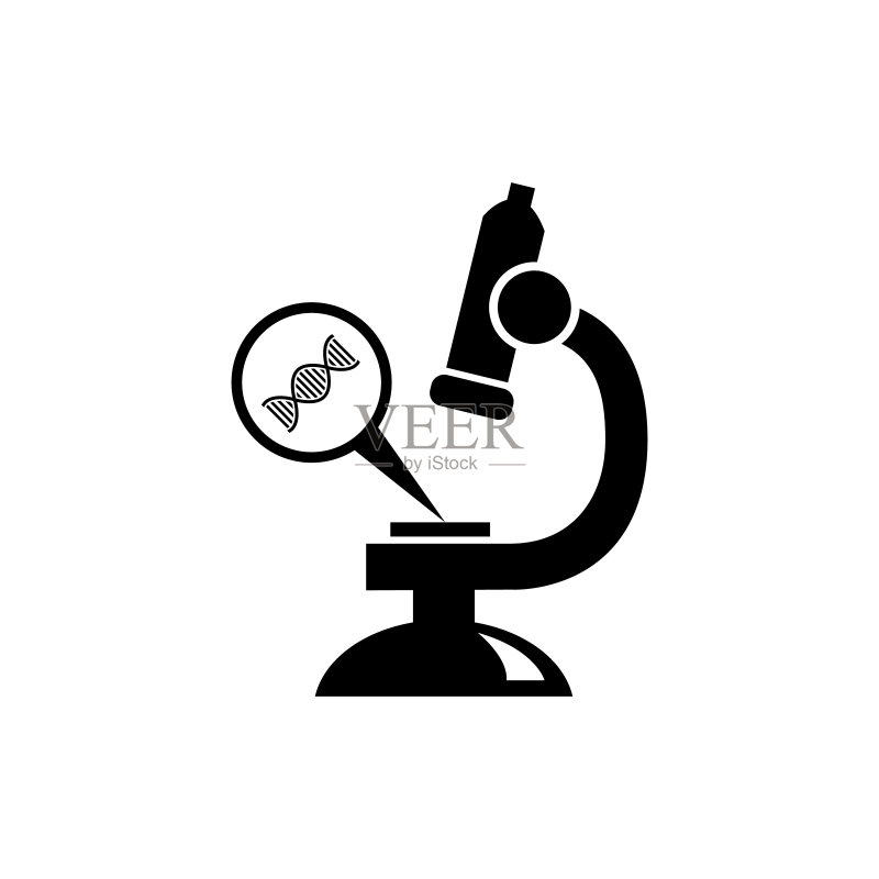 显微镜观察DNA分子,科学生物学矢量图标图标素材