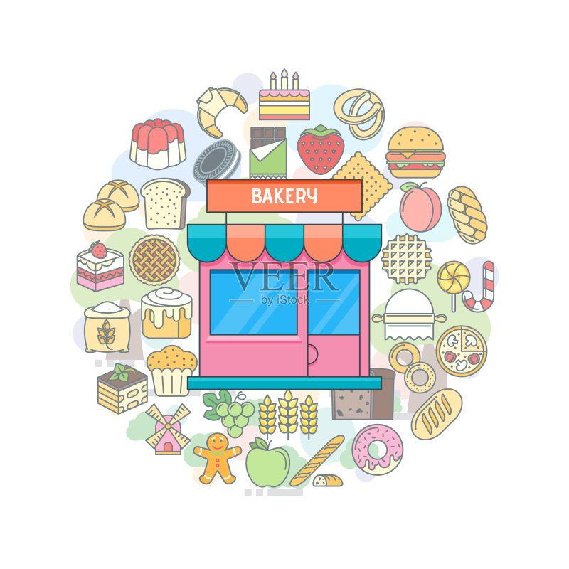 烘焙店banner图标素材