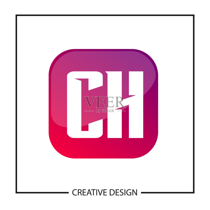 CH字母Logo模板设计图标素材