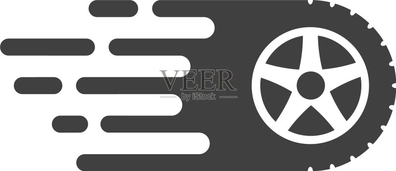 车轮快速运动效果图标素材