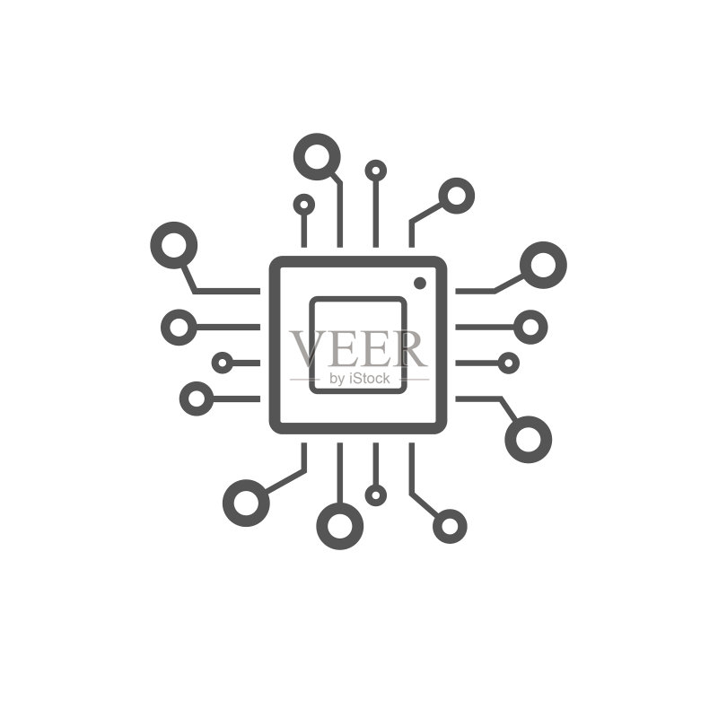 处理器线条图标,网站移动端适用图标素材