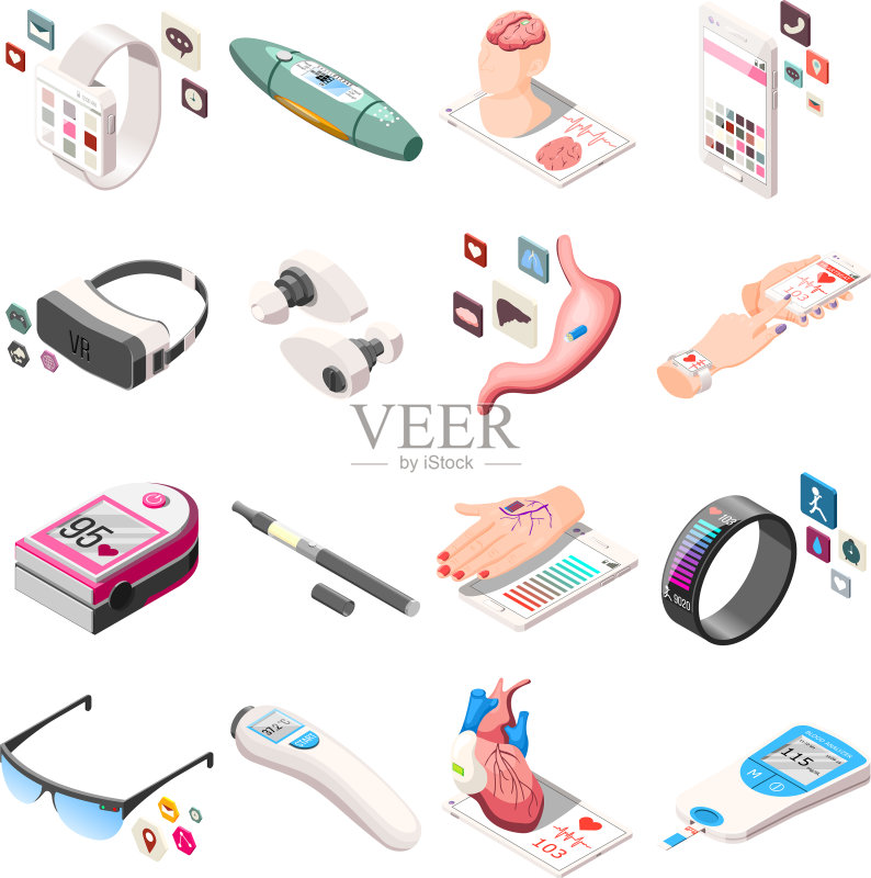 便携式电子产品2.5D图标图标素材