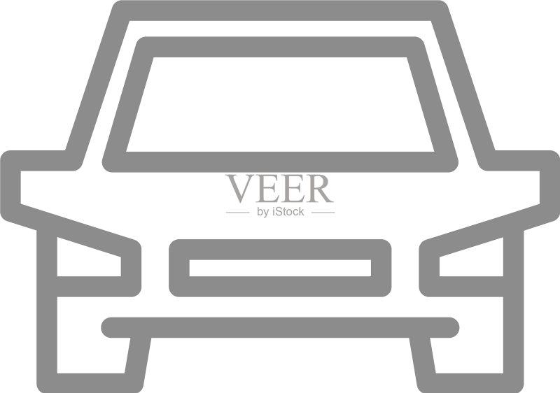 简约汽车线条图标符号和标志图标素材
