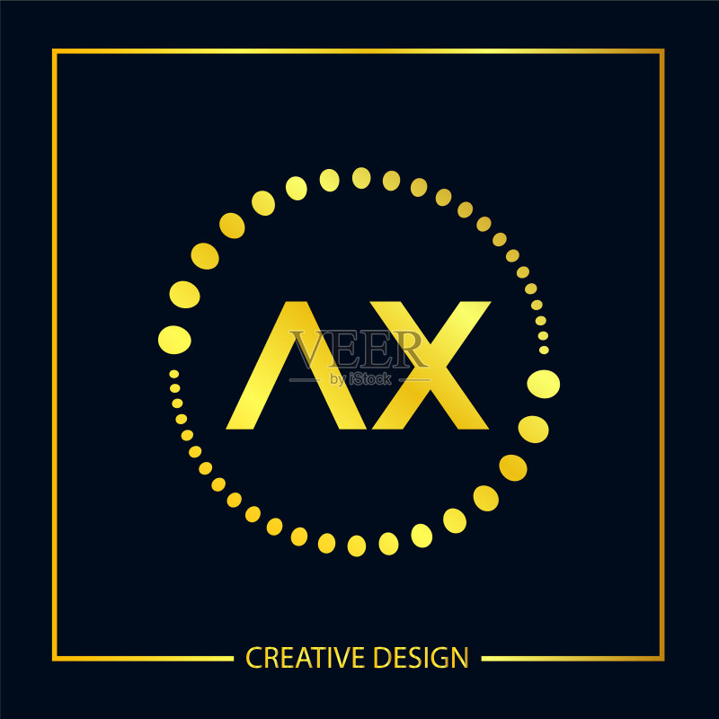 字母AX标志设计模板图标素材