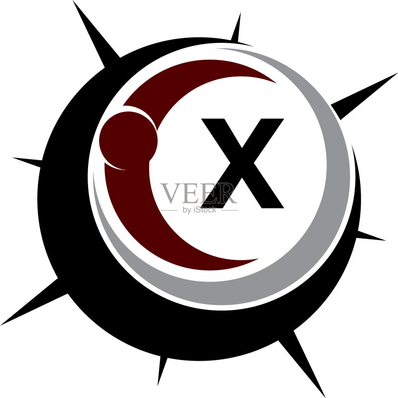洞察力引导首字母X标志设计模板图标素材
