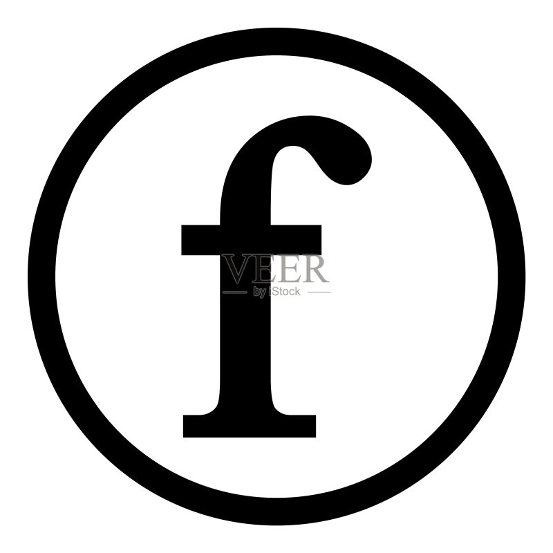 白色背景上的F字母图标图标素材