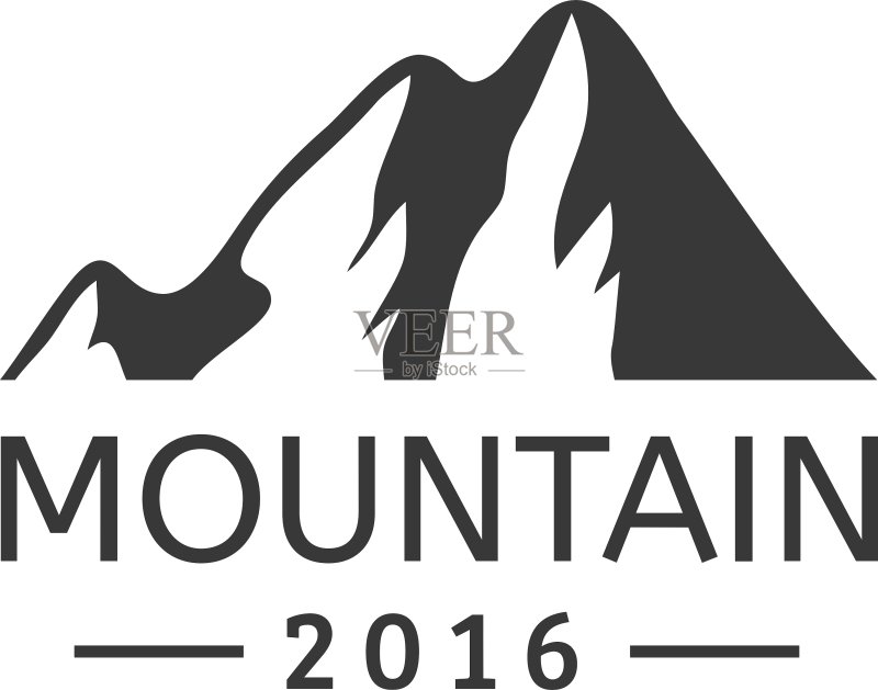山峰图标徽章图标素材