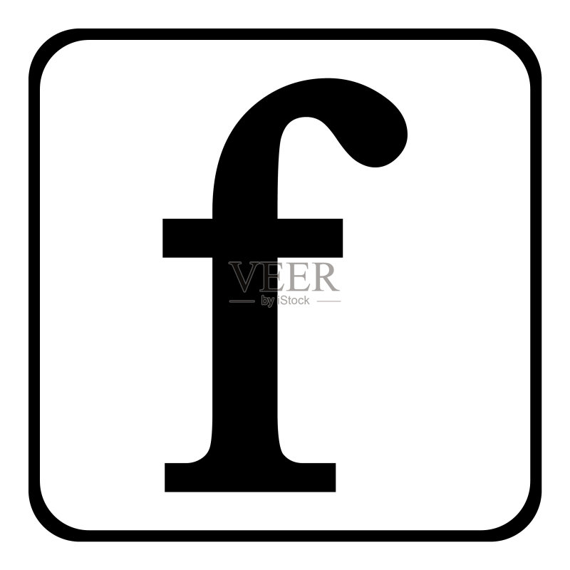 白色背景上的F字母图标图标素材