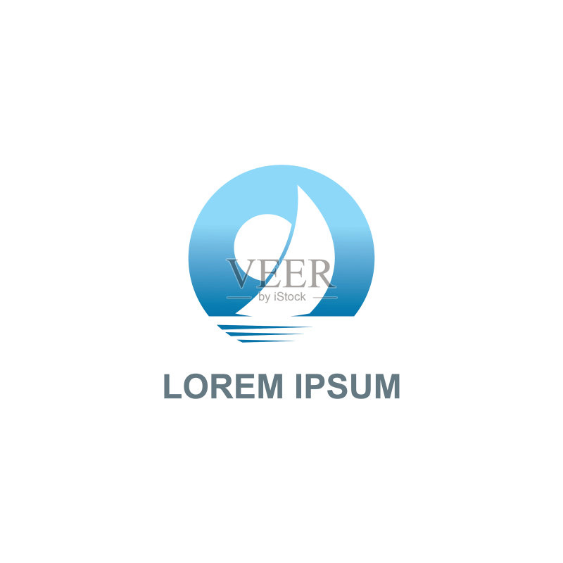 帆船海洋logo图标素材