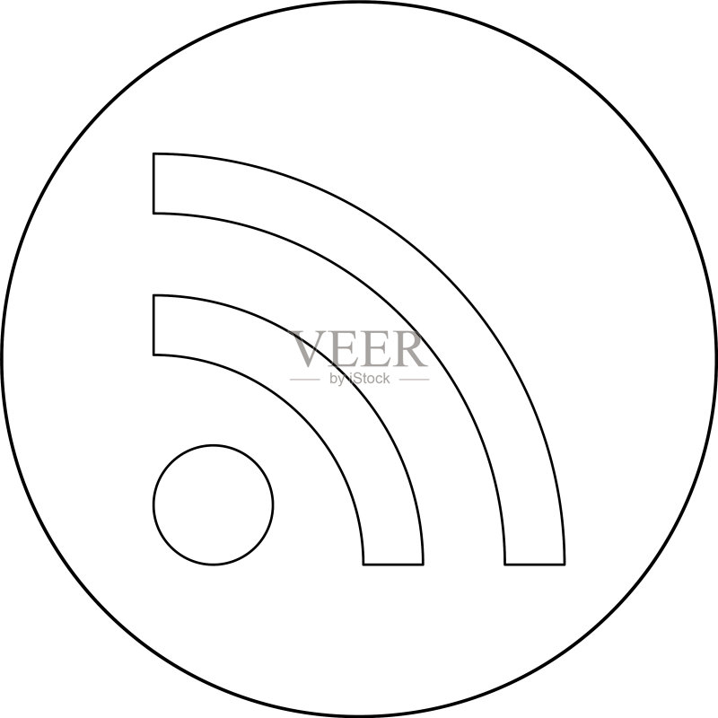 圆形黑色新闻线性图标图标素材