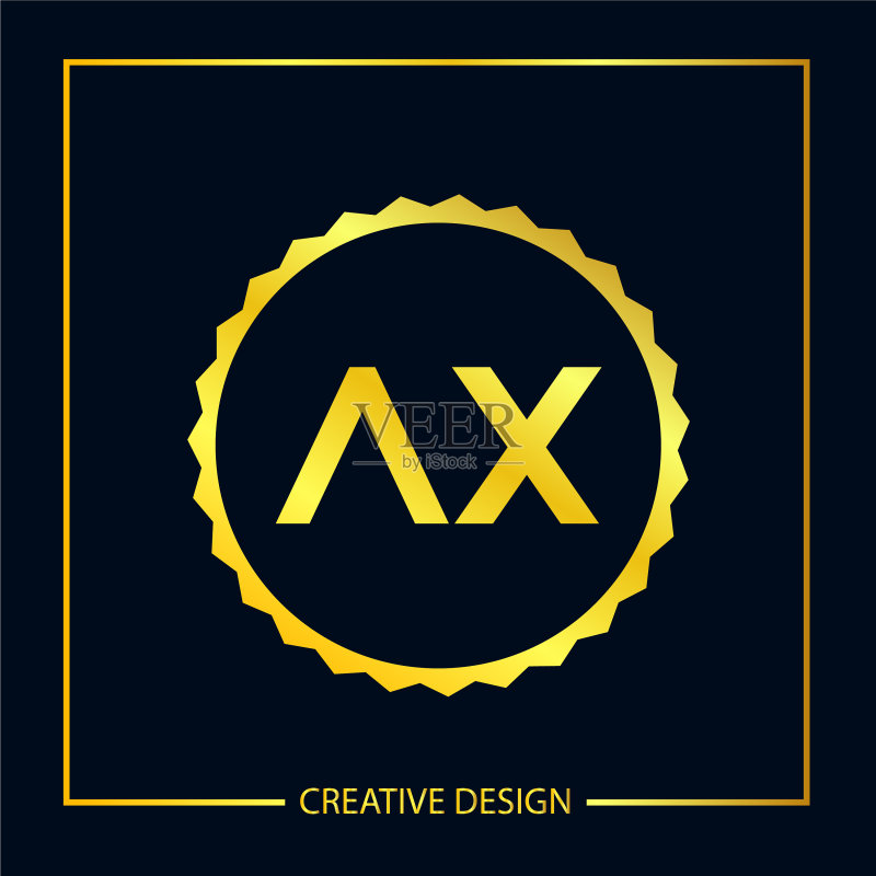 字母AX标志设计模板图标素材