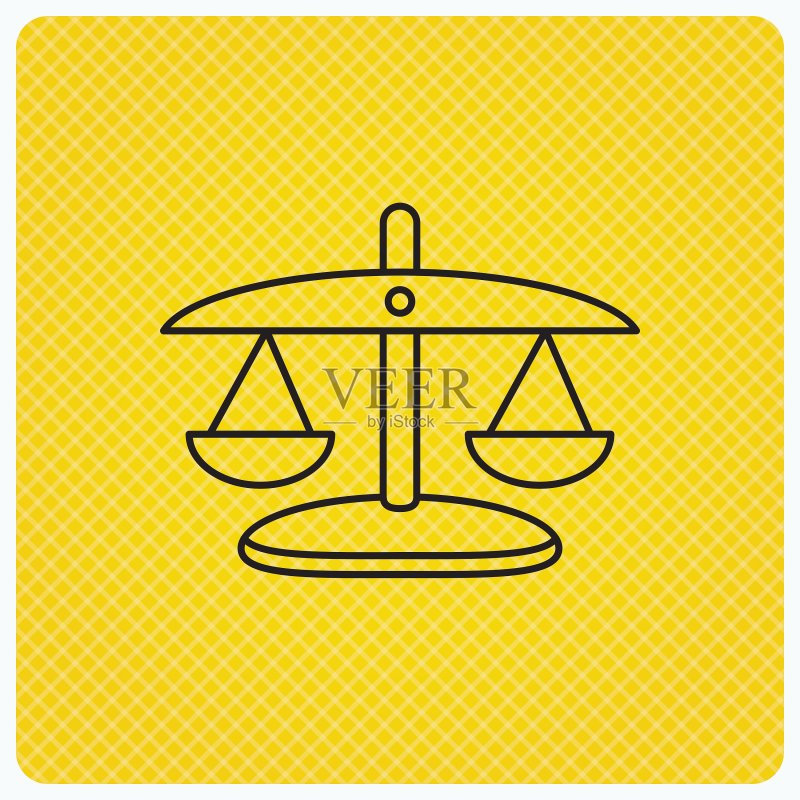 正义天平图标,法律和法官标志图标素材