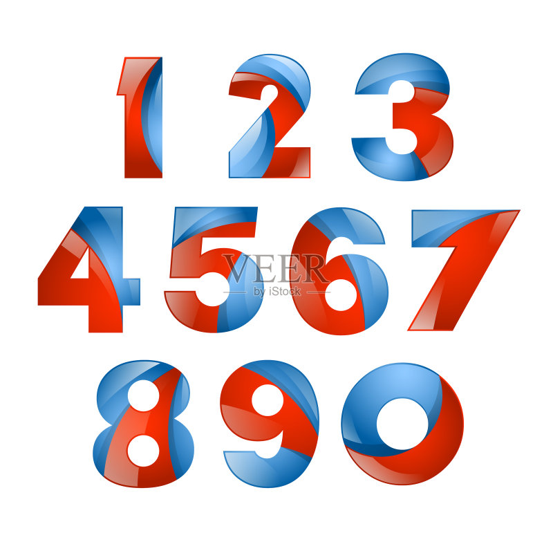 彩色3D立体数字图标设计图标素材