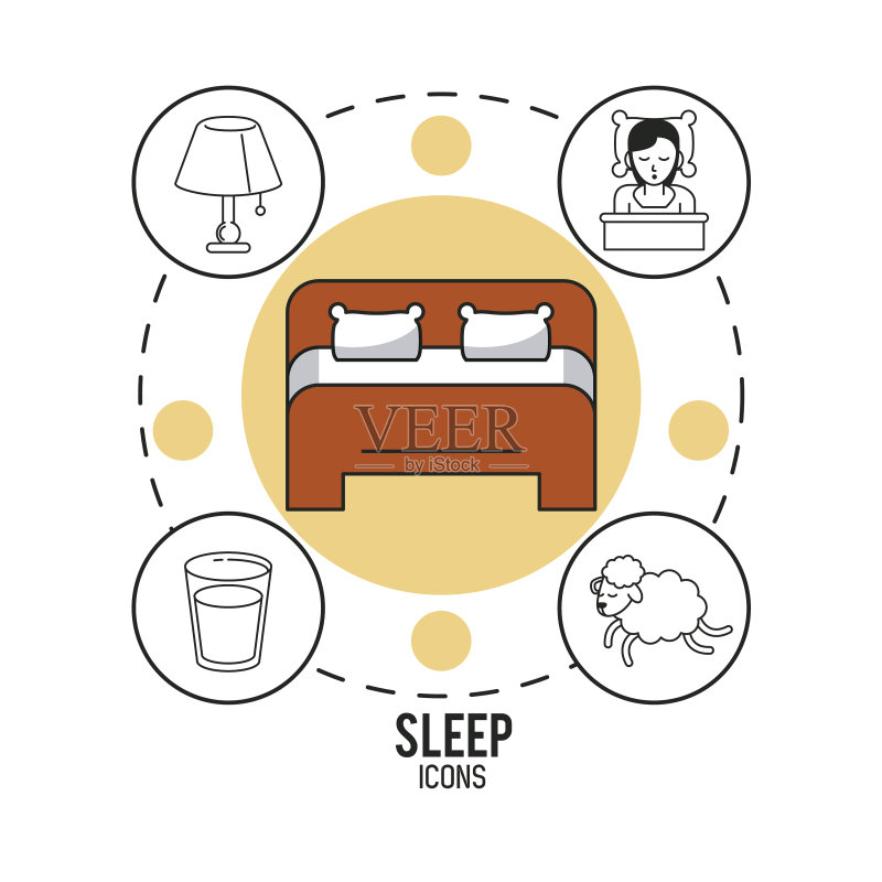 甜蜜的梦和良好睡眠信息图图标素材