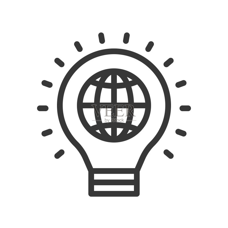 灯泡中的地球:节能图标图标素材