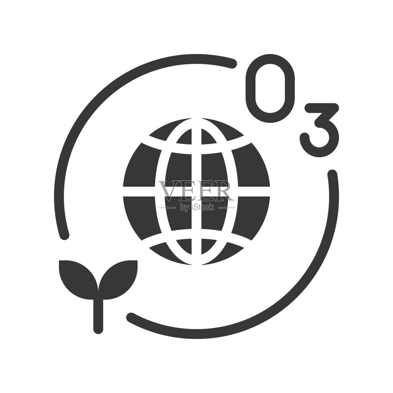 世界和臭氧层剪影图标图标素材