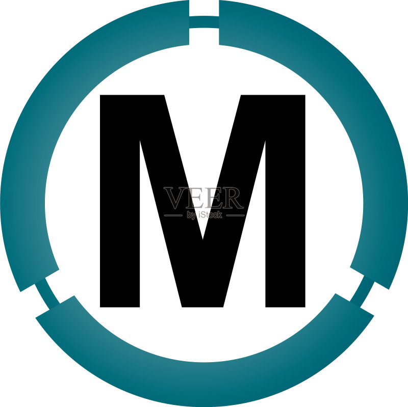 现代图标解决方案字母M图标素材