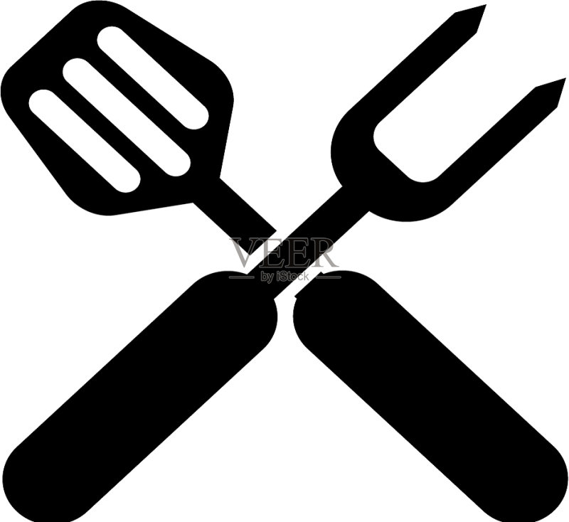 交叉烧烤叉和工具图标素材