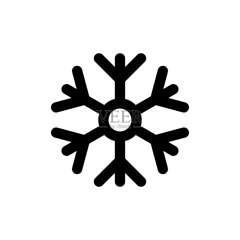 雪花图标扁平矢量模版设计图标素材