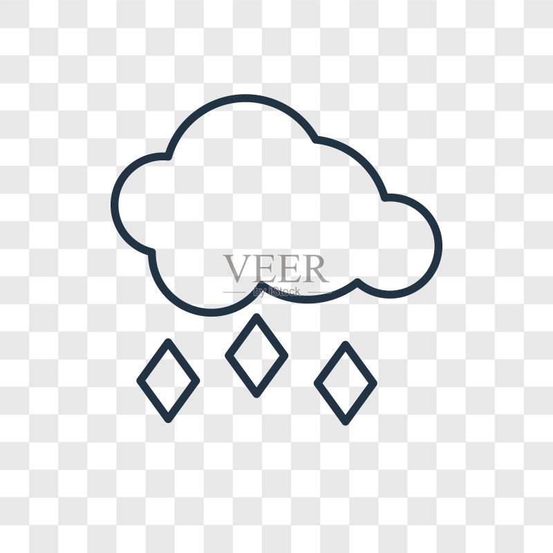 冰雹概念线性图标图标素材