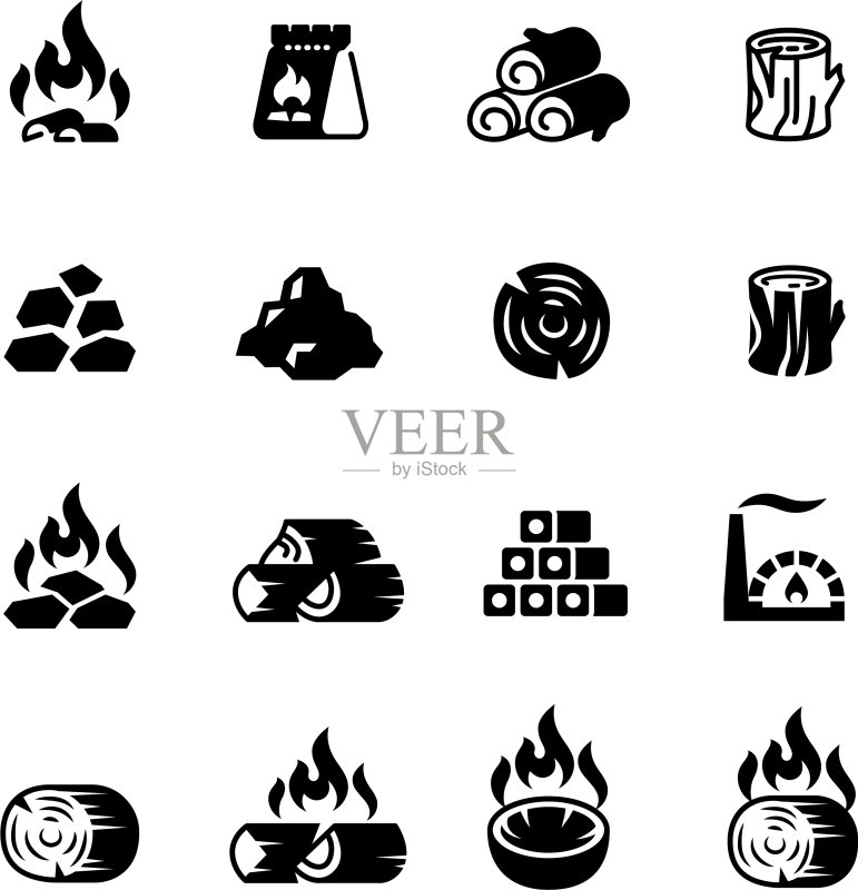 烧烤用木炭图标素材