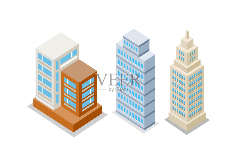 现代公寓建筑合集图标素材