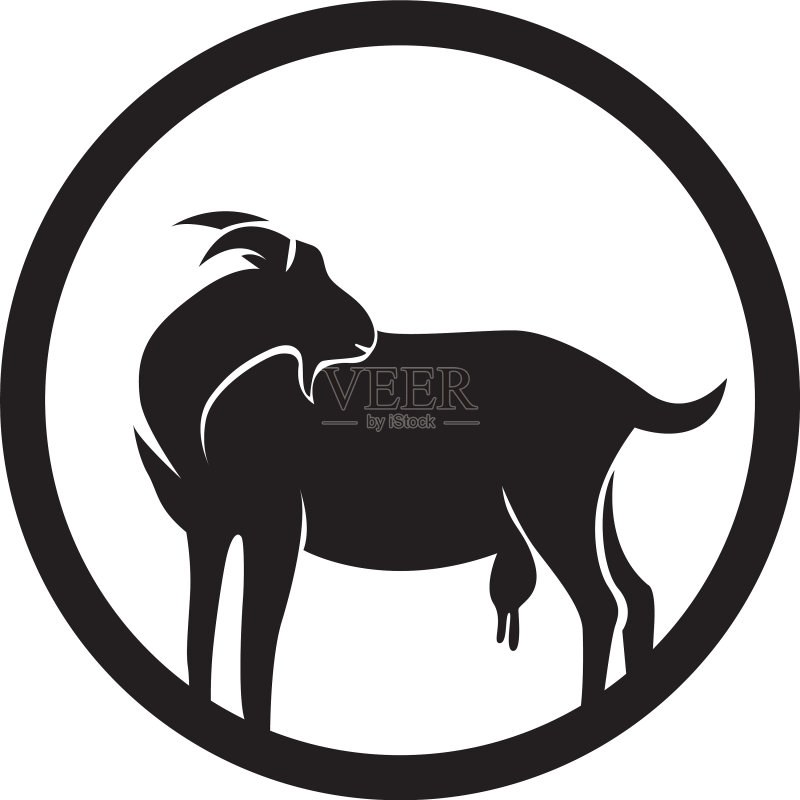 黑色山羊logo和符号图标素材