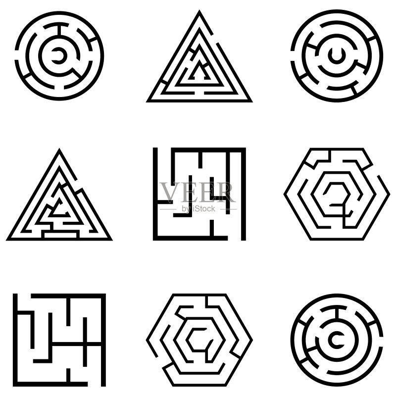 迷宫图标合集图标素材