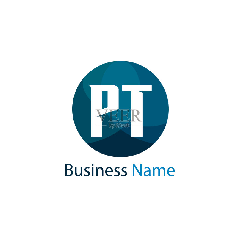 首字母PT logo模板设计图标素材