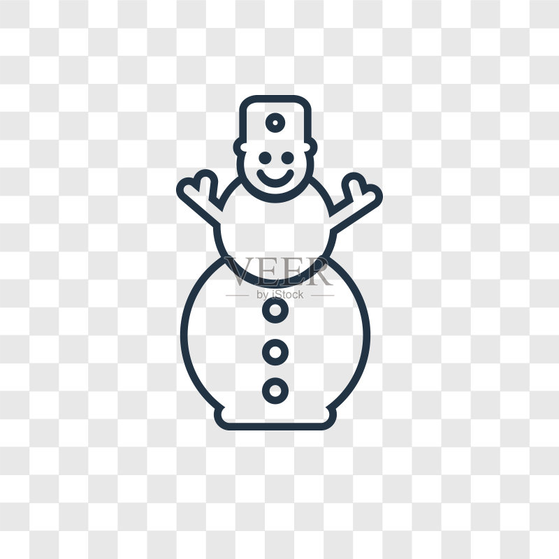 雪人概念线性图标图标素材