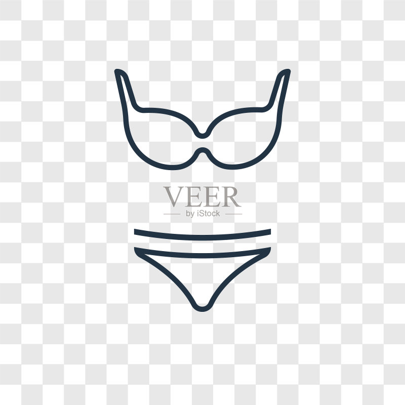 女性泳衣概念线性图标图标素材
