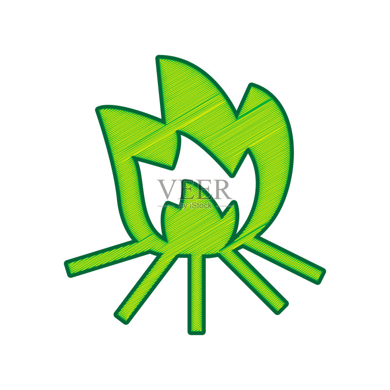 白色背景上的火焰标志柠檬涂鸦图标图标素材