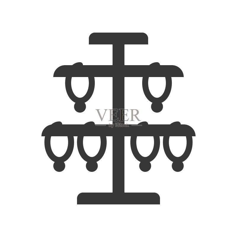 项链展示架珠宝图标字形风格图标素材