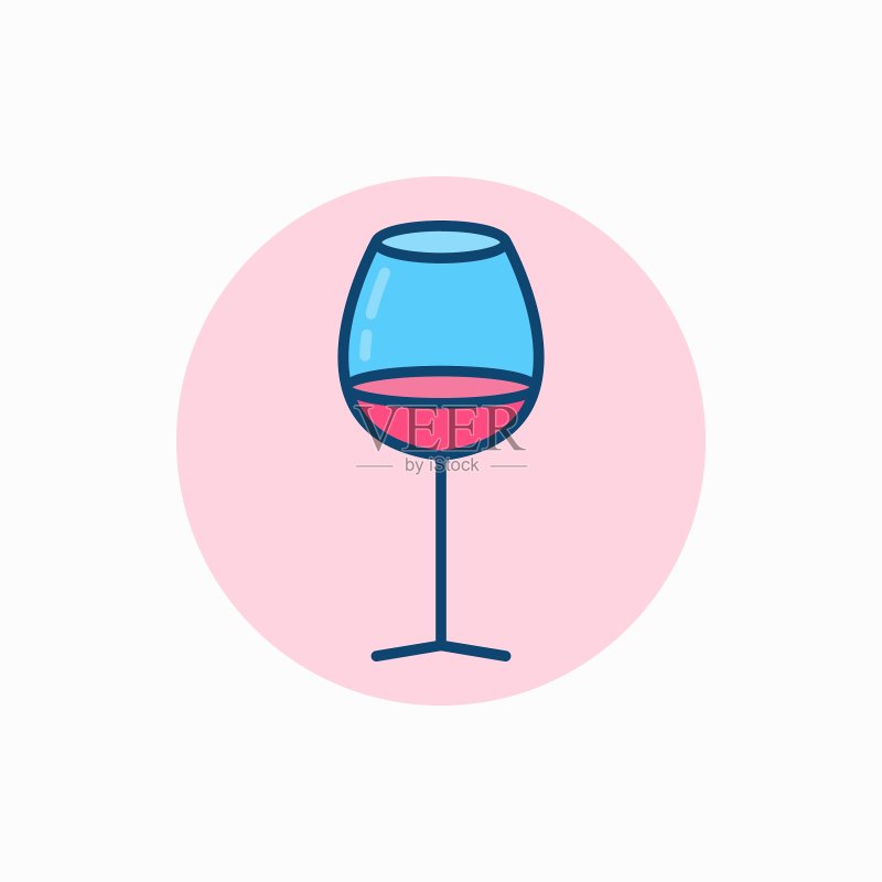 彩色葡萄酒杯图标图标素材