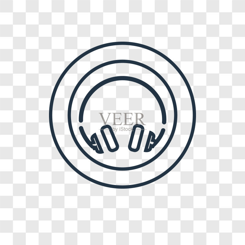 耳机概念线性图标图标素材