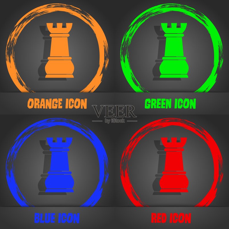 时尚现代风格的国际象棋车图标图标素材