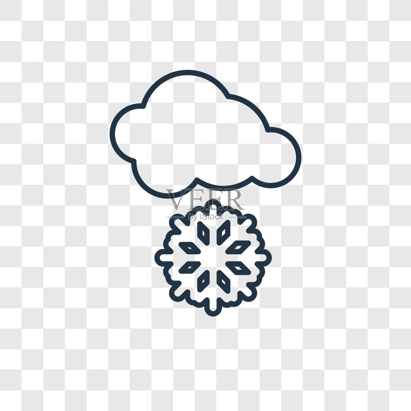 下雪概念线性图标图标素材
