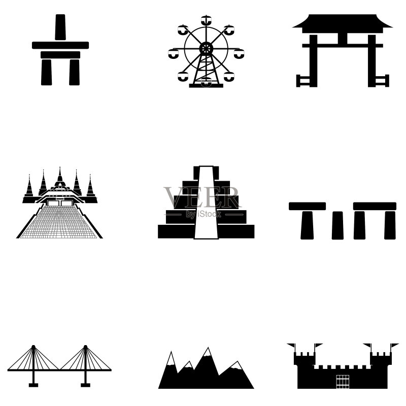世界地标图标合集图标素材